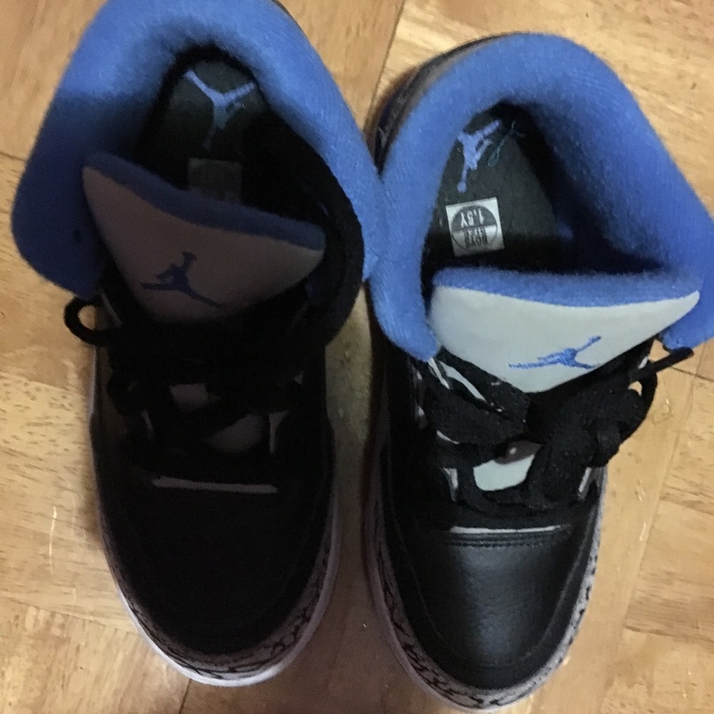 Air jordan 3 retro black sport blue wolf grey